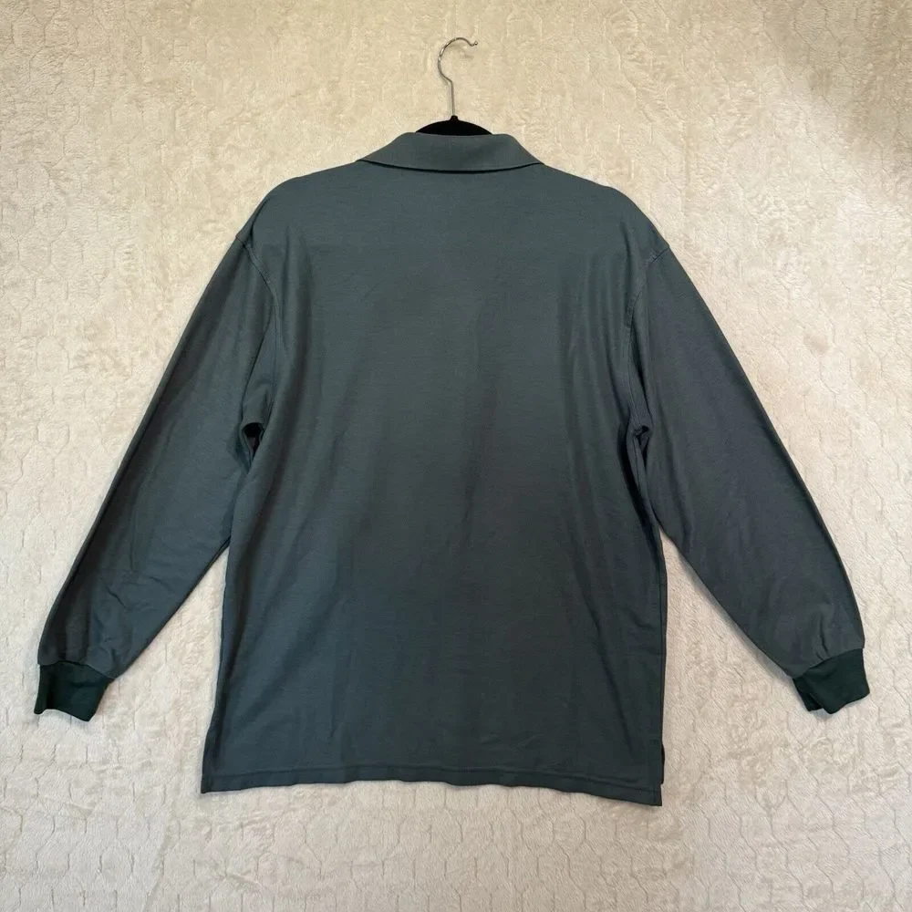 Vintage Polo‎ Ralph Lauren Button Up Long sleeve Shirt Green Sz L